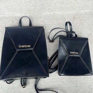 Mommy and mini Bebe backpack purse set